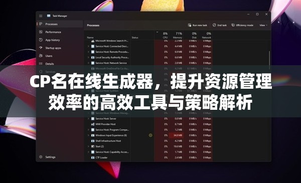 CP名在线生成器，提升资源管理效率的高效工具与策略解析