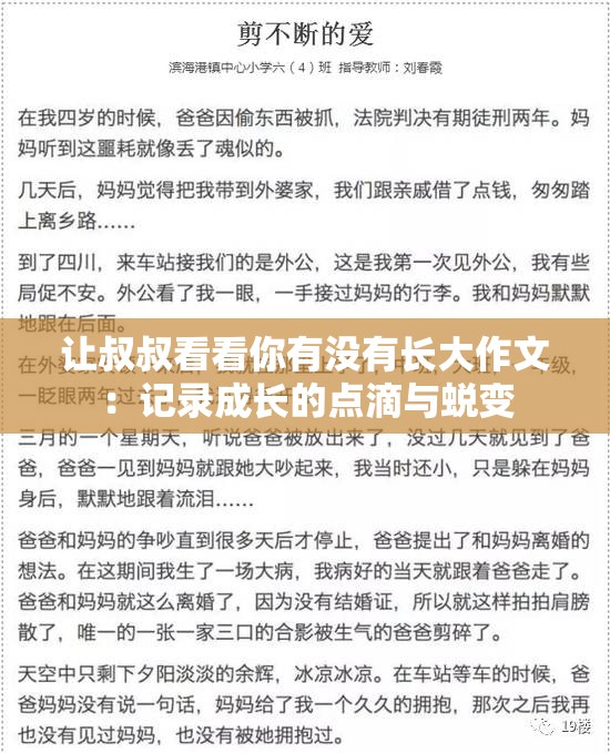 让叔叔看看你有没有长大作文：记录成长的点滴与蜕变