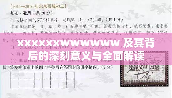 xxxxxxwwwwww 及其背后的深刻意义与全面解读