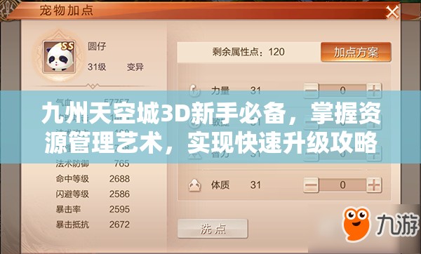 九州天空城3D新手必备，掌握资源管理艺术，实现快速升级攻略