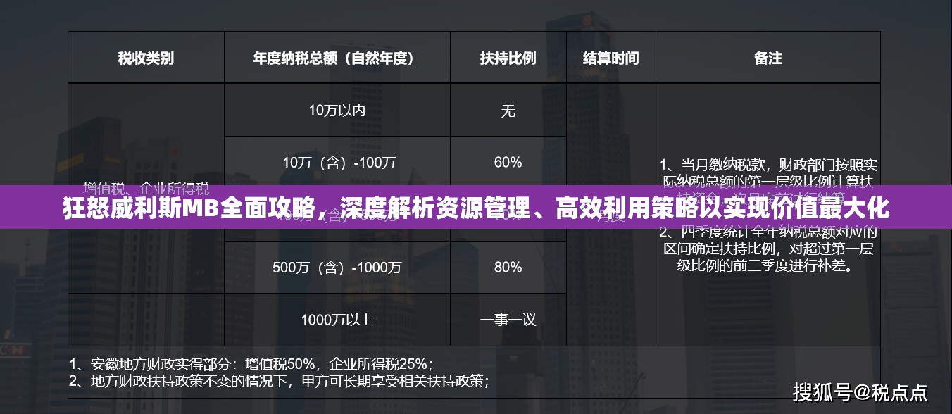 狂怒威利斯MB全面攻略，深度解析资源管理、高效利用策略以实现价值最大化