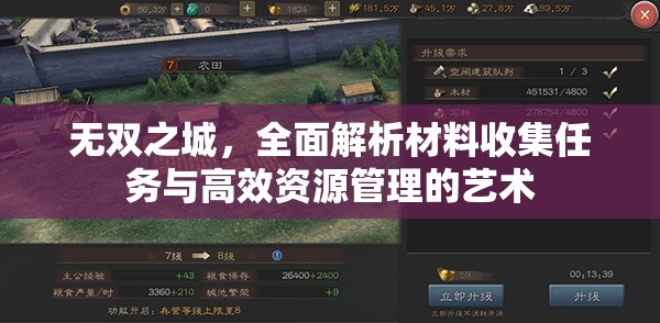 无双之城，全面解析材料收集任务与高效资源管理的艺术