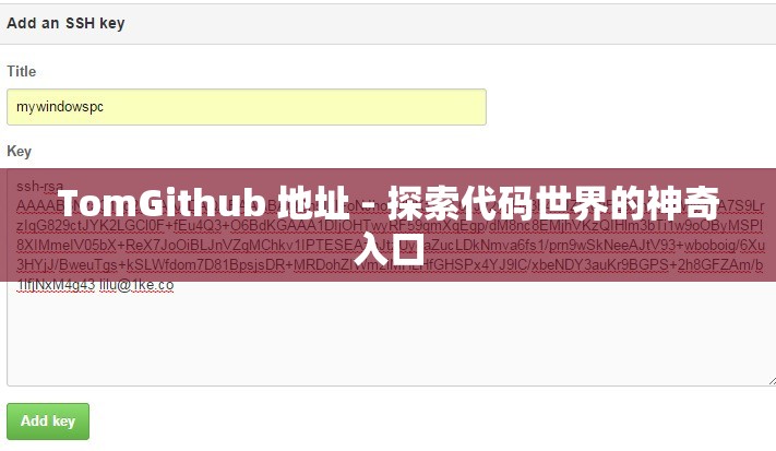 TomGithub 地址 - 探索代码世界的神奇入口