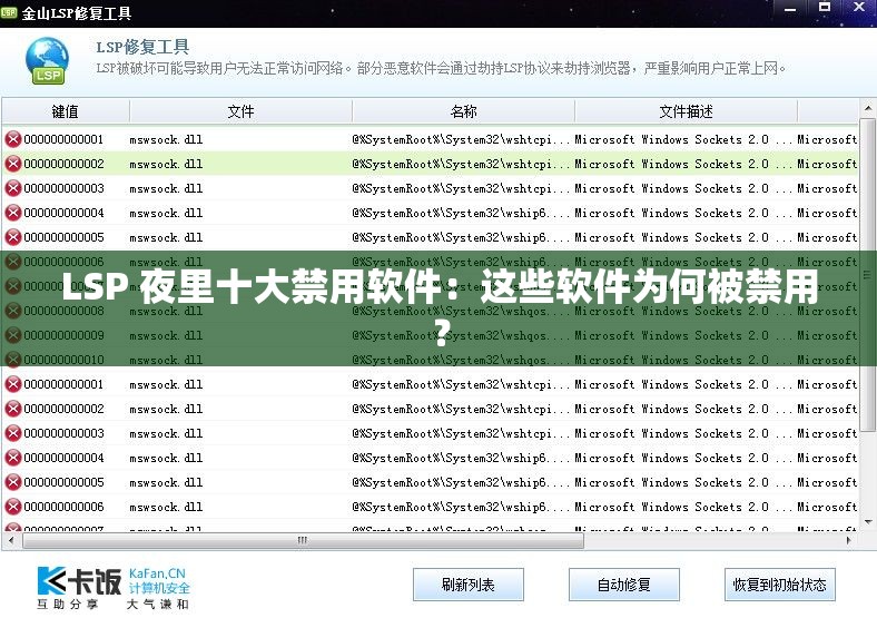 LSP 夜里十大禁用软件：这些软件为何被禁用？