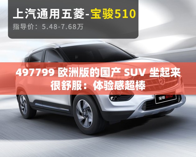 497799 欧洲版的国产 SUV 坐起来很舒服：体验感超棒
