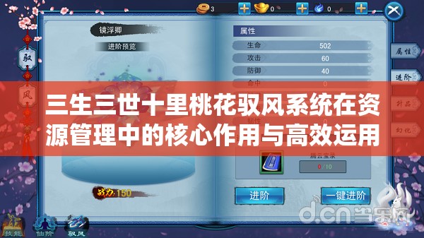 三生三世十里桃花驭风系统在资源管理中的核心作用与高效运用策略解析