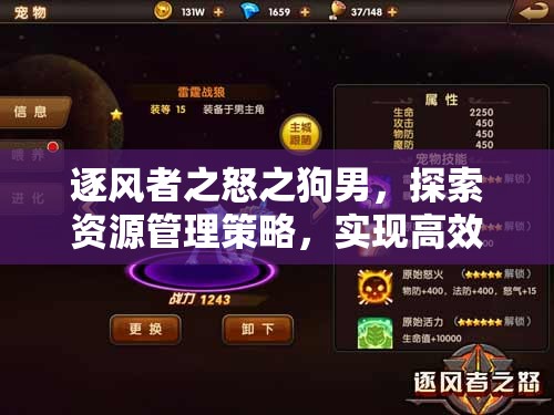 逐风者之怒之狗男，探索资源管理策略，实现高效利用与价值最大化