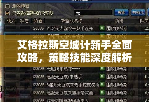 艾格拉斯空城计新手全面攻略，策略技能深度解析与必备指导手册