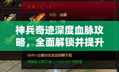 神兵奇迹深度血脉攻略，全面解锁并提升你的角色隐藏力量指南