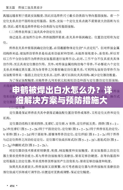 申鹤被焊出白水怎么办？详细解决方案与预防措施大揭秘