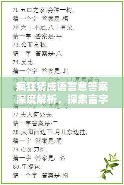 疯狂猜成语言意答案深度解析，探索言字旁与意的结合在智慧与资源管理中的应用