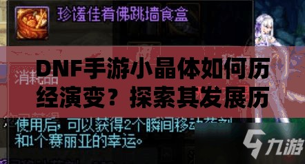 DNF手游小晶体如何历经演变？探索其发展历程的悬念揭秘