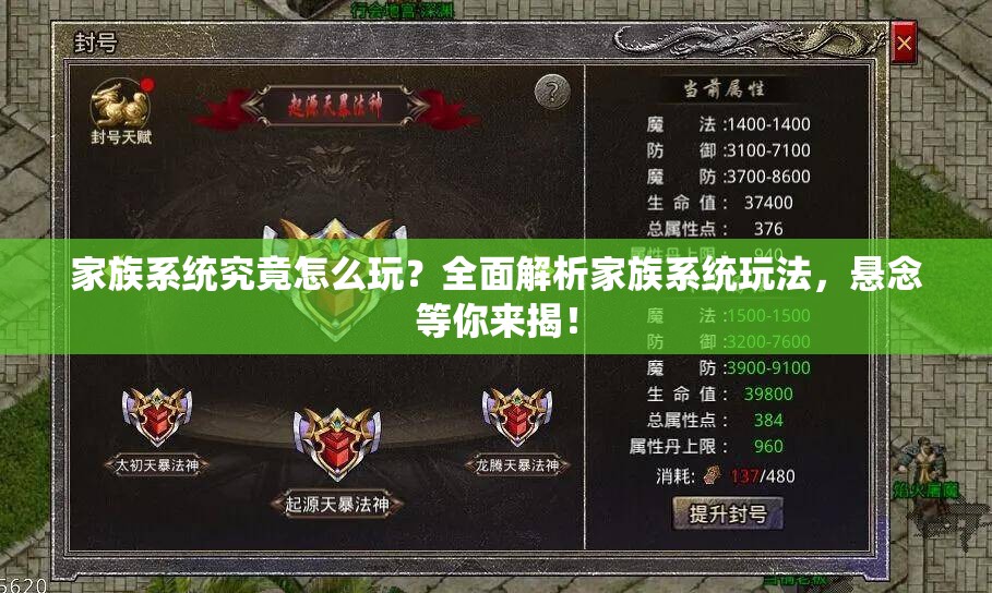 家族系统究竟怎么玩？全面解析家族系统玩法，悬念等你来揭！