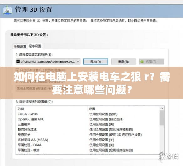 如何在电脑上安装电车之狼 r？需要注意哪些问题？
