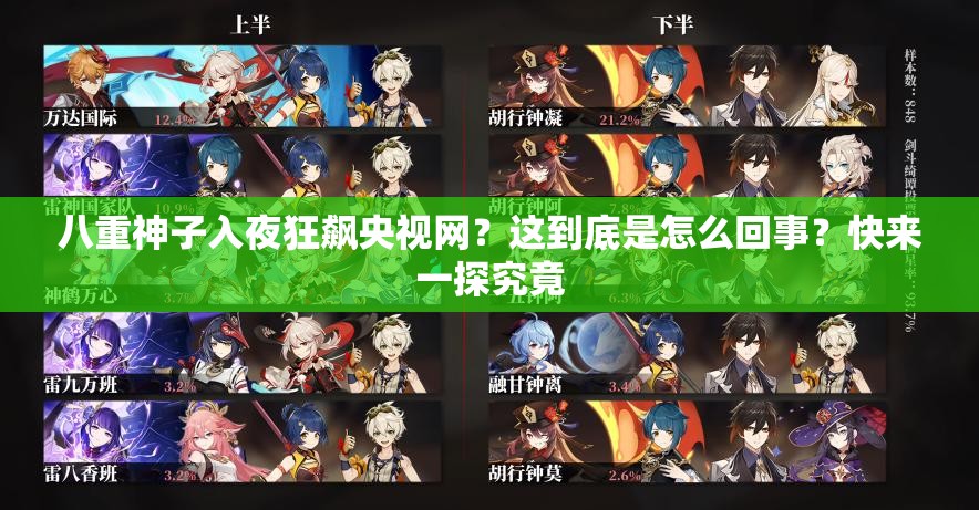 八重神子入夜狂飙央视网？这到底是怎么回事？快来一探究竟