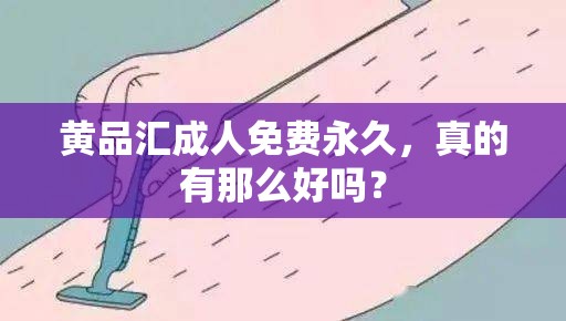 黄品汇成人免费永久，真的有那么好吗？