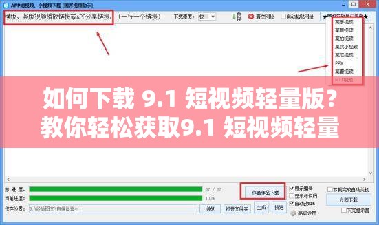 如何下载 9.1 短视频轻量版？教你轻松获取9.1 短视频轻量版有哪些特色功能？9.1 短视频轻量版的下载方式简单吗？