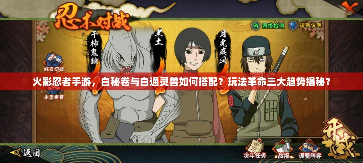 火影忍者手游，白秘卷与白通灵兽如何搭配？玩法革命三大趋势揭秘？