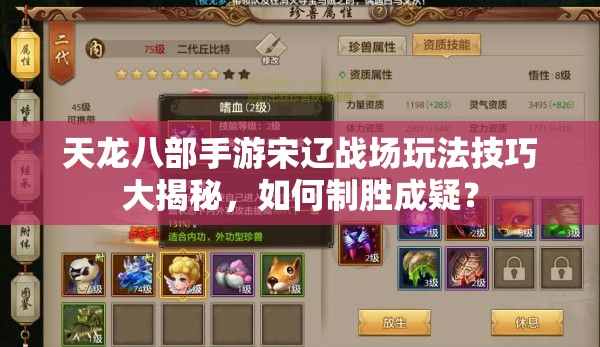 天龙八部手游宋辽战场玩法技巧大揭秘，如何制胜成疑？