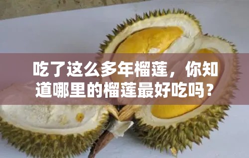 吃了这么多年榴莲，你知道哪里的榴莲最好吃吗？