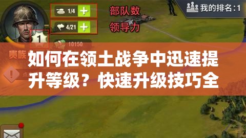 如何在领土战争中迅速提升等级？快速升级技巧全攻略揭秘！