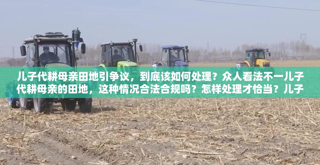 儿子代耕母亲田地引争议，到底该如何处理？众人看法不一儿子代耕母亲的田地，这种情况合法合规吗？怎样处理才恰当？儿子代耕母亲的田地，是孝顺之举还是另有隐情？该怎么办？