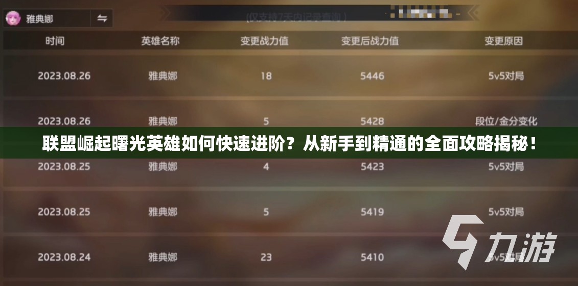 联盟崛起曙光英雄如何快速进阶？从新手到精通的全面攻略揭秘！