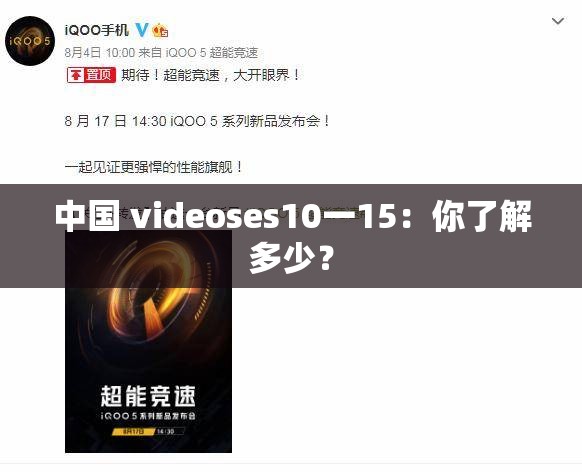 中国 videoses10一15：你了解多少？