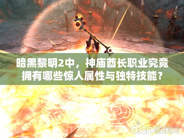 暗黑黎明2中，神庙酋长职业究竟拥有哪些惊人属性与独特技能？