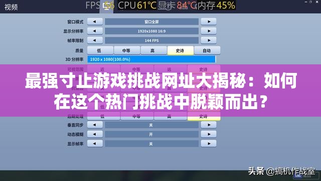 最强寸止游戏挑战网址大揭秘：如何在这个热门挑战中脱颖而出？