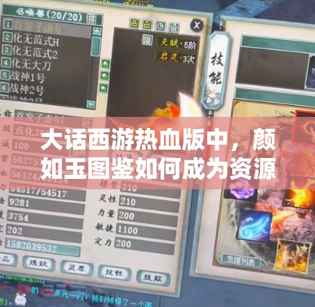 大话西游热血版中，颜如玉图鉴如何成为资源管理关键？高效利用策略揭秘！