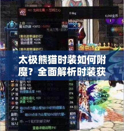 太极熊猫时装如何附魔？全面解析时装获得与附魔全攻略