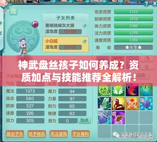 神武盘丝孩子如何养成？资质加点与技能推荐全解析！