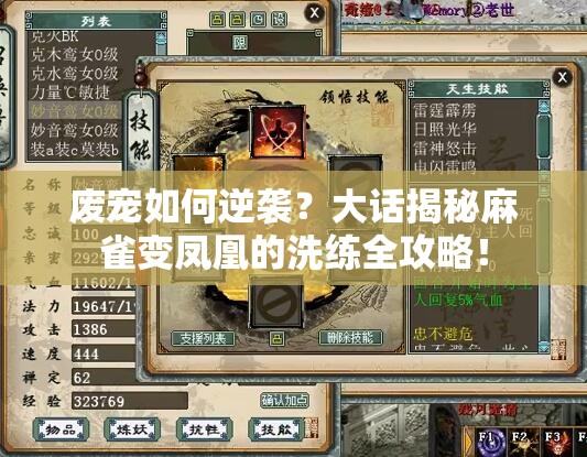 废宠如何逆袭？大话揭秘麻雀变凤凰的洗练全攻略！