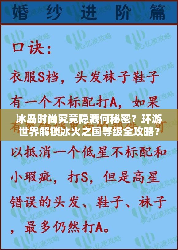 冰岛时尚究竟隐藏何秘密？环游世界解锁冰火之国等级全攻略？